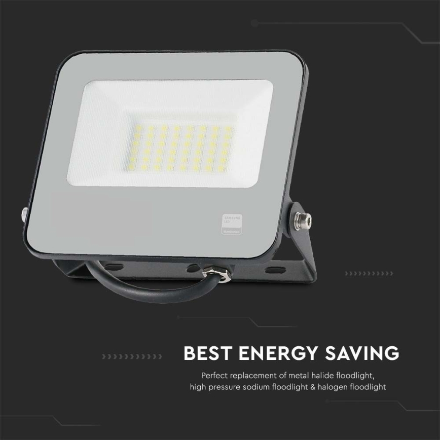 LED prožektorius SAMSUNG CHIP LED/30W/230V 4000K IP65 juoda