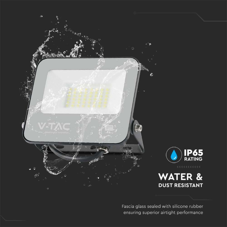 LED prožektorius SAMSUNG CHIP LED/30W/230V 4000K IP65 juoda