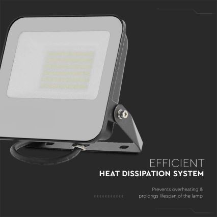 LED prožektorius SAMSUNG CHIP LED/50W/230V 4000K IP65 juoda