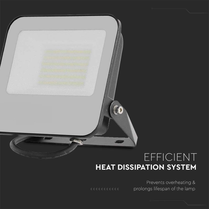 LED prožektorius SAMSUNG CHIP LED/50W/230V 4000K IP65 juoda