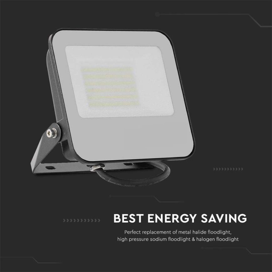 LED prožektorius SAMSUNG CHIP LED/50W/230V 4000K IP65 juoda