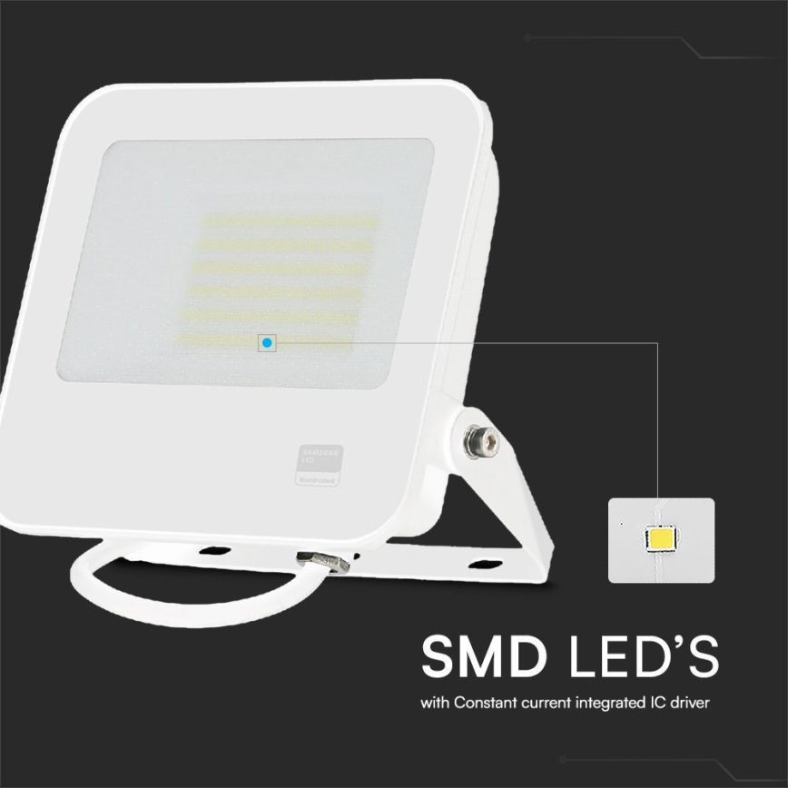 LED prožektorius SAMSUNG CHIP LED/50W/230V 6500K IP65 balta