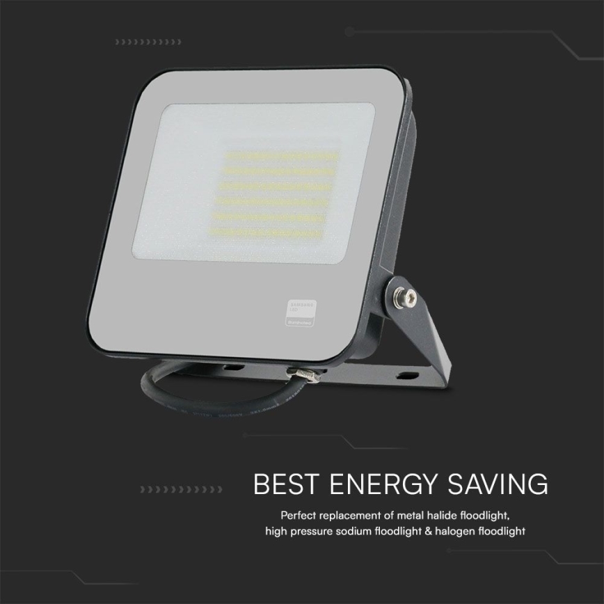 LED prožektorius SAMSUNG CHIP LED/50W/230V 6500K IP65 juoda