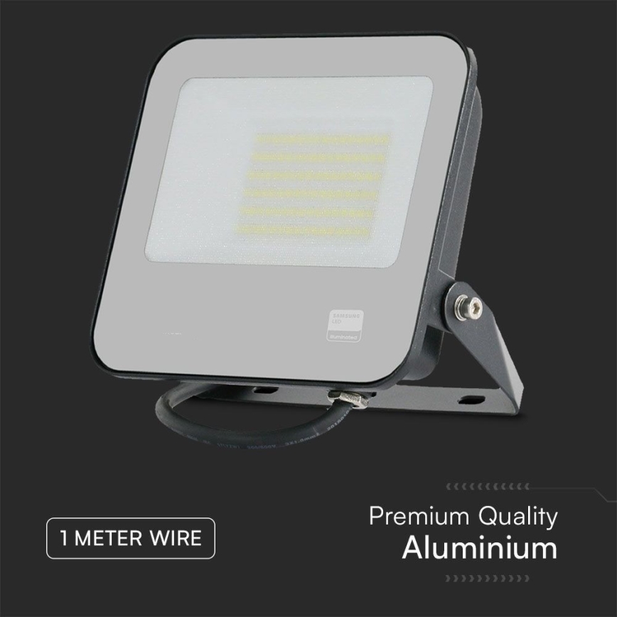 LED prožektorius SAMSUNG CHIP LED/50W/230V 6500K IP65 juoda