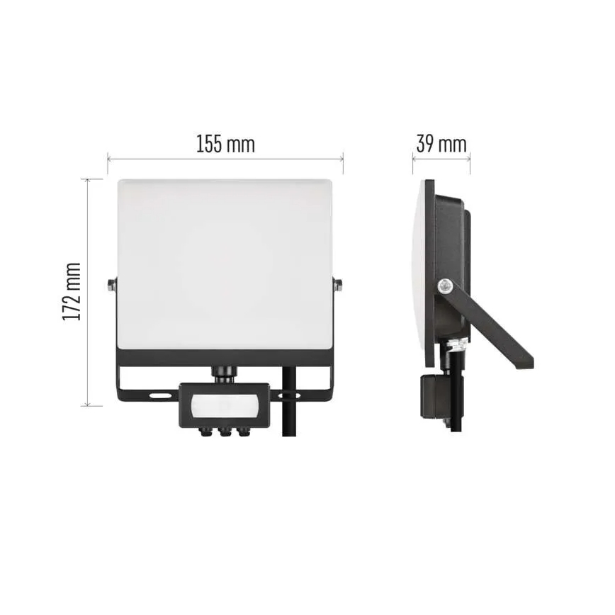 LED prožektorius TAMBO EVO su judesio ir sutemų jutikliu, 30 W, 230 V, 4000 K, IP44, juodas