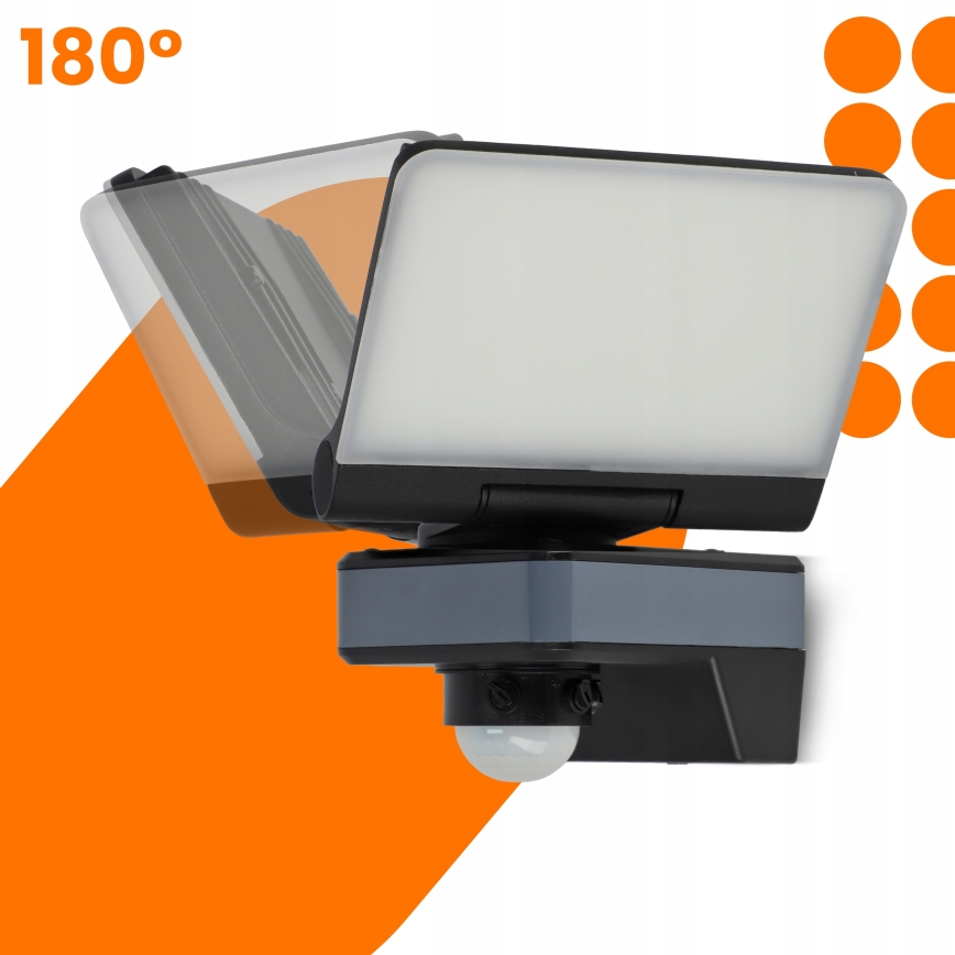 LED prožektorius su judesio ir sutemų jutikliu LED/24W/230V 4200K IP54 juodas