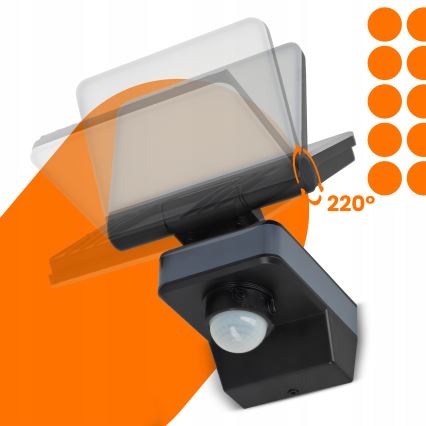 LED prožektorius su judesio ir sutemų jutikliu LED/24W/230V 4200K IP54 juodas