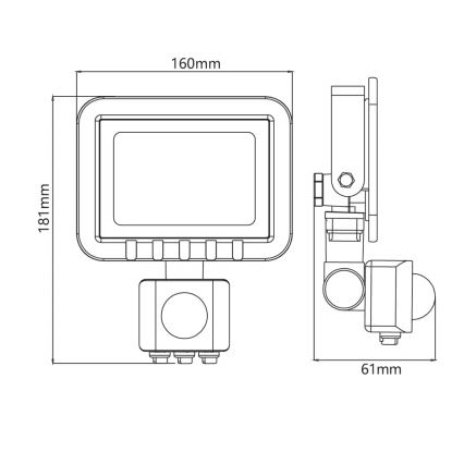LED prožektorius su judesio jutikliu LED/30W/230V IP65