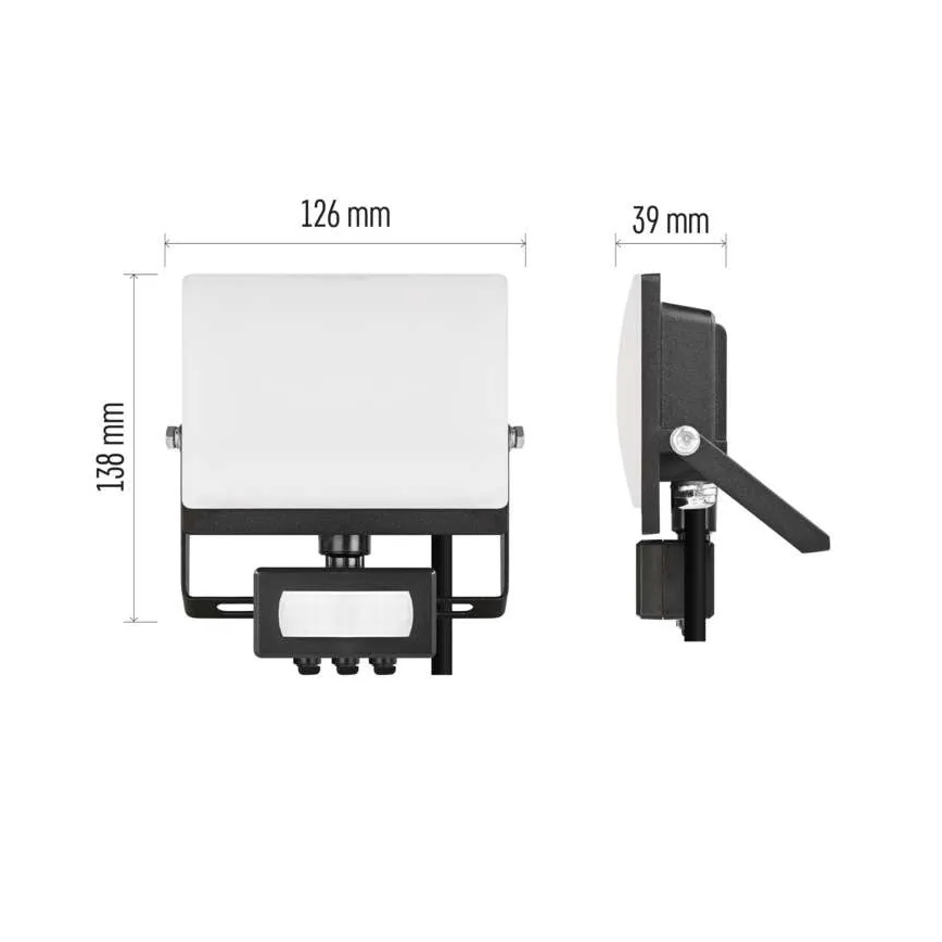 LED prožektorius su judesio ir sutemų jutikliu TAMBO EVO LED/20W/230V 4000K IP44 juodas