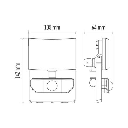 LED Prožektorius su jutikliu LED/10,5W/230V IP54