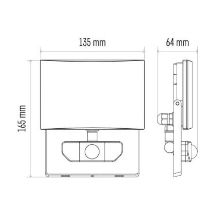 LED Prožektorius su jutikliu LED/20W/230V IP54