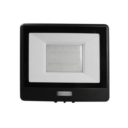 LED prožektorius su jutikliu LED/50W/230V 4000K IP65 juoda