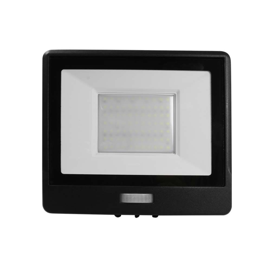 LED prožektorius su jutikliu LED/50W/230V 4000K IP65 juoda