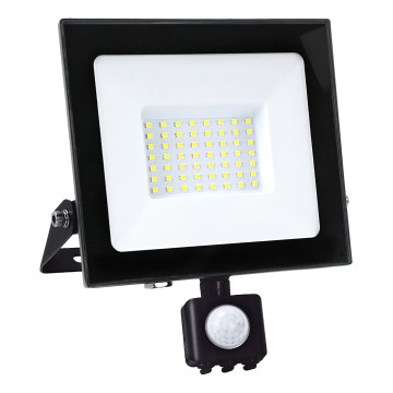 LED prožektorius su jutikliu LED/50W/230V 6500K IP44 juoda
