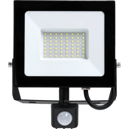LED prožektorius su jutikliu LED/50W/230V 6500K IP44 juoda