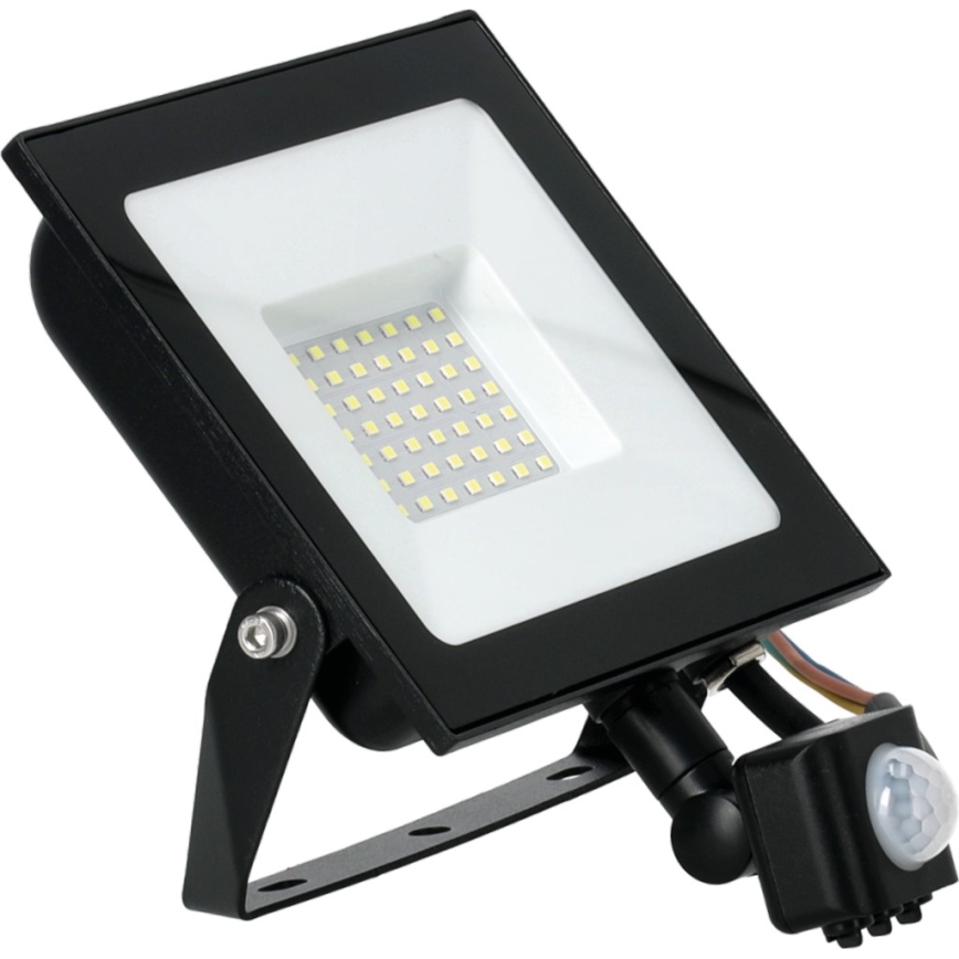 LED prožektorius su jutikliu LED/50W/230V 6500K IP44 juoda