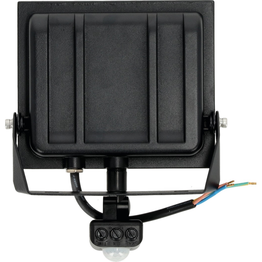 LED prožektorius su jutikliu LED/50W/230V 6500K IP44 juoda
