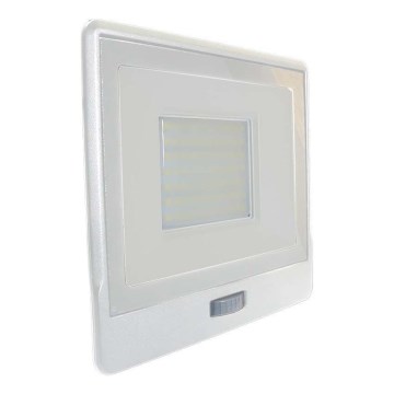 LED prožektorius su jutikliu LED/50W/230V 6500K IP65 balta