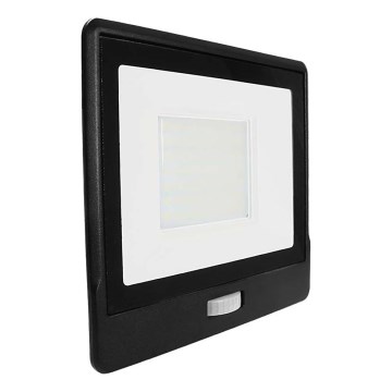 LED prožektorius su jutikliu LED/50W/230V 6500K IP65 juoda