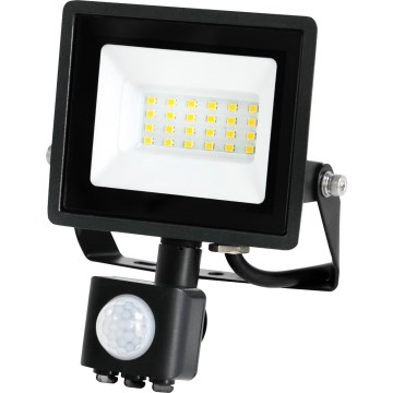 LED prožektorius su jutikliu MHC LED/20W/230V IP44 6500K juoda