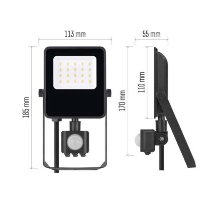 LED prožektorius su jutikliu VISIO LED/10W/230V 4000K IP65