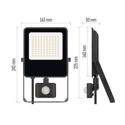 LED prožektorius su jutikliu VISIO LED/50W/230V 4000K IP65