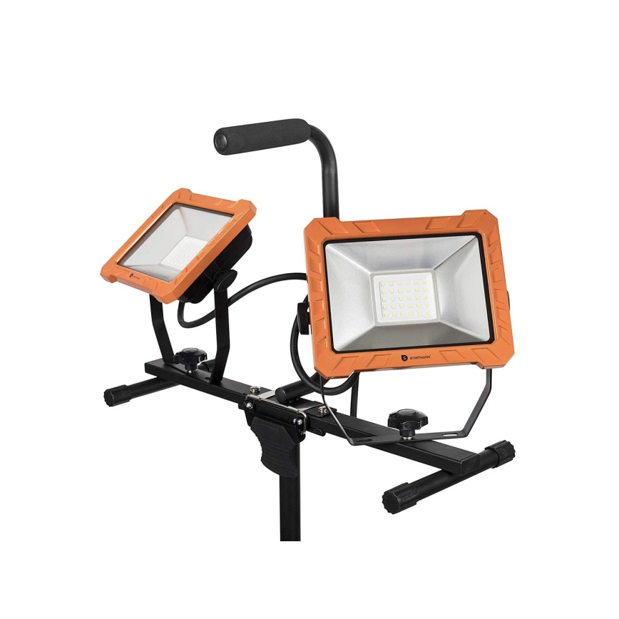 LED prožektorius su stovu 2xLED/30W/230V 4000K IP65 oranžinė/juoda