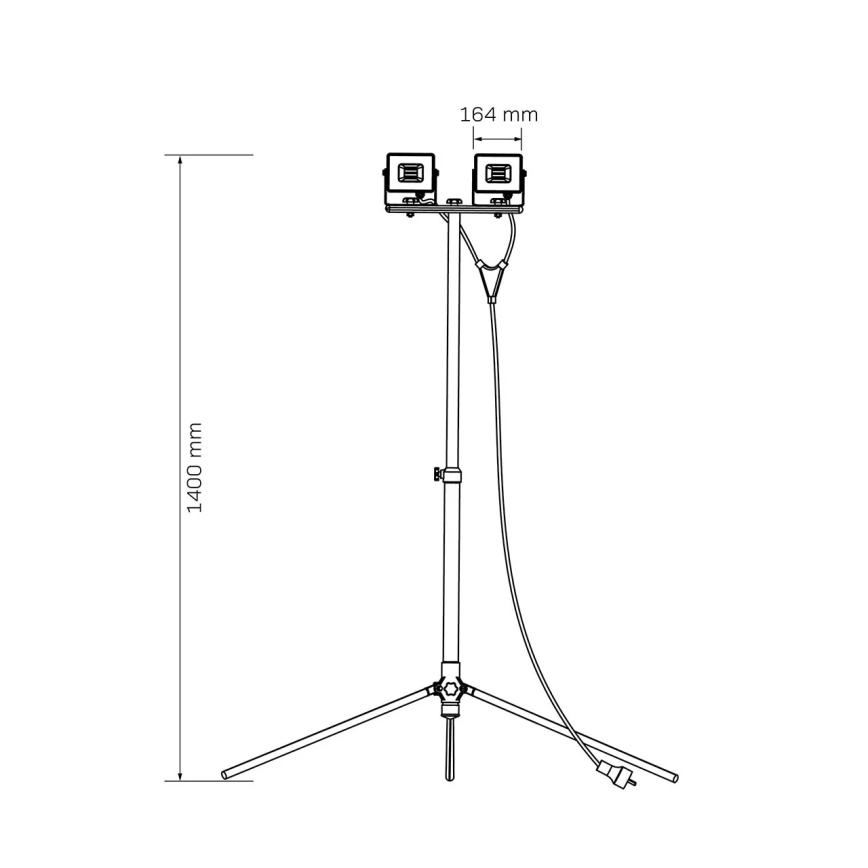 LED prožektorius su stovu 2xLED/30W/230V 6500K IP65 geltonas