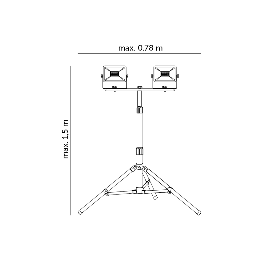 LED Prožektorius su stovu  2xLED/30W/230V IP65