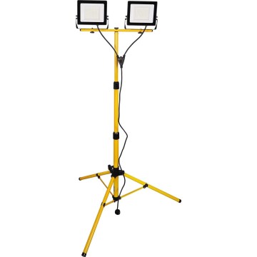 LED prožektorius su stovu 2xLED/50W/230V 6500K IP65 geltonas