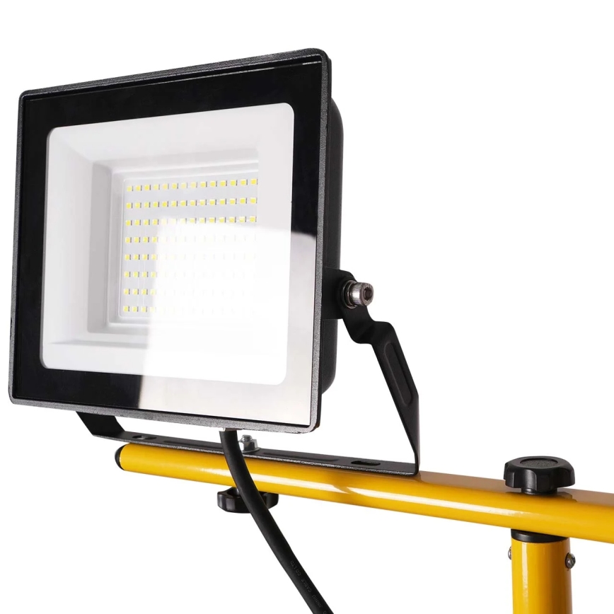 LED prožektorius su stovu 2xLED/50W/230V 6500K IP65 geltonas
