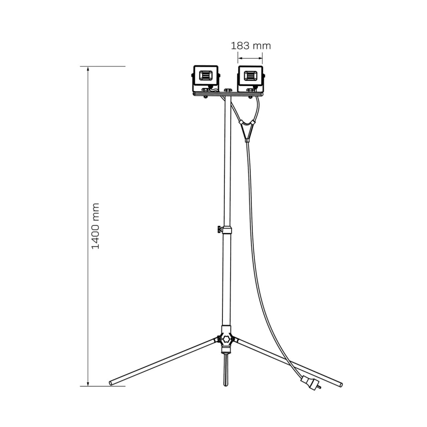 LED prožektorius su stovu 2xLED/50W/230V 6500K IP65 geltonas