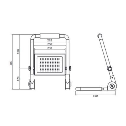 LED Prožektorius su stovu ADVIVE WORK LED/100W/230V IP65