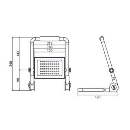 LED Prožektorius su stovu ADVIVE WORK LED/50W/230V IP65