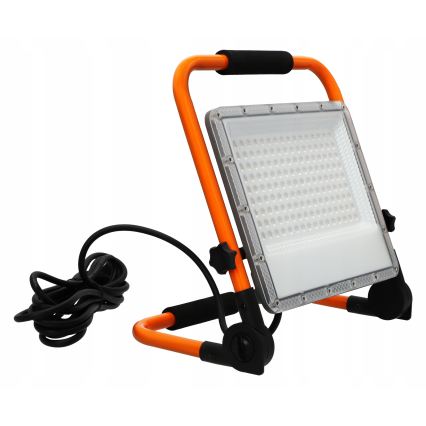 LED prožektorius su stovu LED/100W/230V 4500K IP65 oranžinis