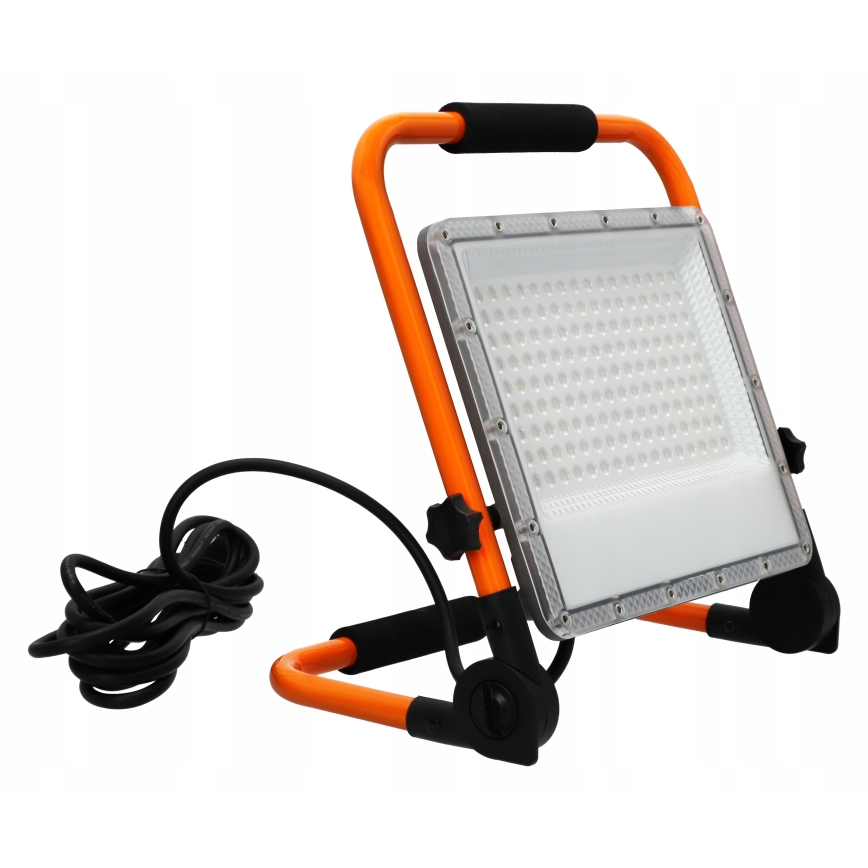 LED prožektorius su stovu LED/100W/230V 4500K IP65 oranžinis