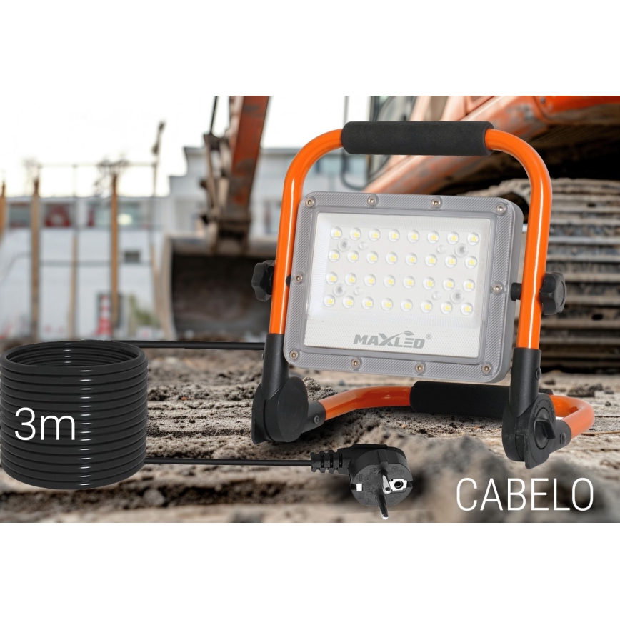 LED Prožektorius su stovu LED/50W/230V 5000K IP65 oranžinė