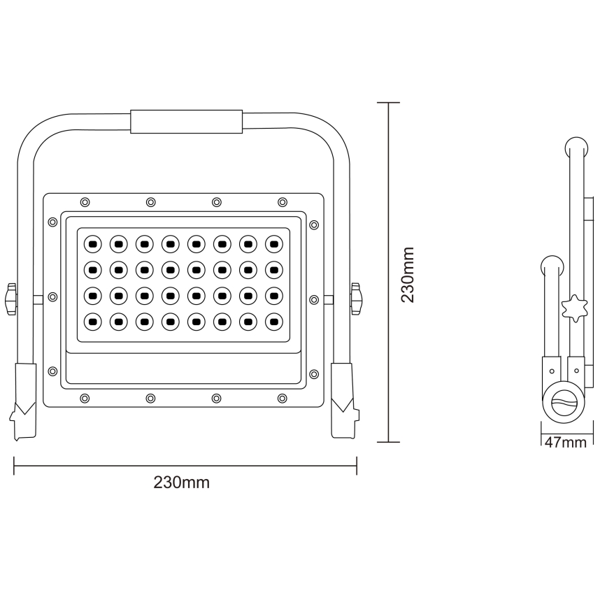 LED Prožektorius su stovu LED/50W/230V 5000K IP65 oranžinė