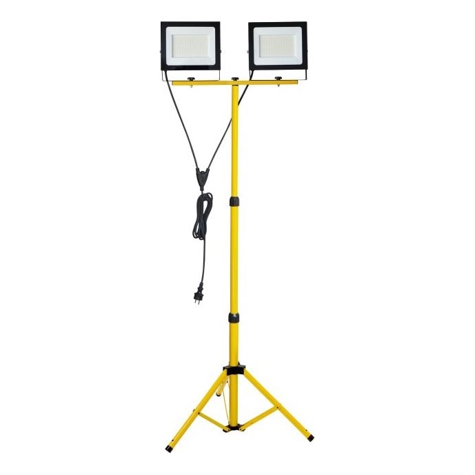 LED Prožektorius su stovu TIGRA 2xLED/100W/230V 4000K IP54 juoda/geltona