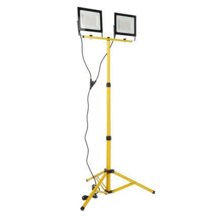 LED Prožektorius su stovu TIGRA 2xLED/100W/230V 4000K IP54 juoda/geltona