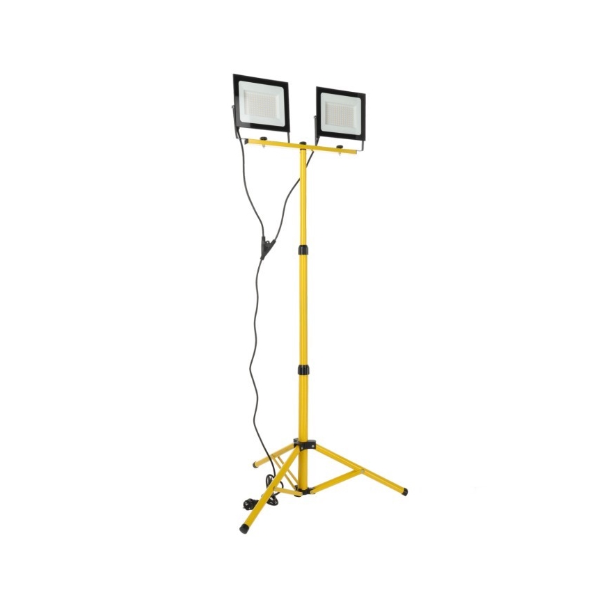 LED Prožektorius su stovu TIGRA 2xLED/100W/230V 4000K IP54 juoda/geltona