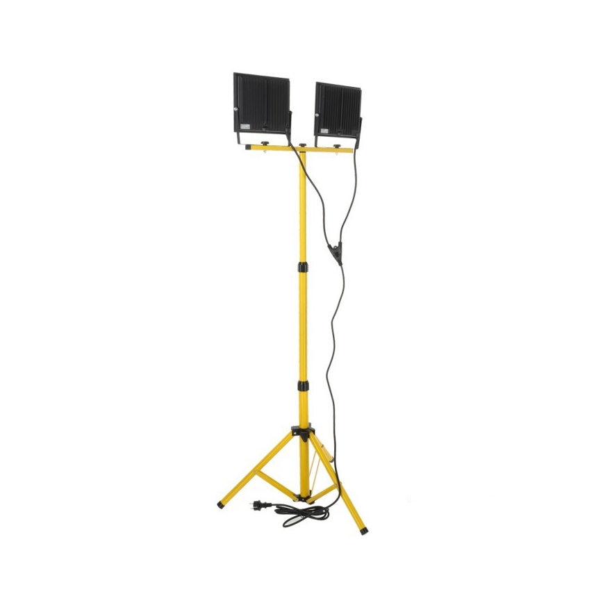 LED Prožektorius su stovu TIGRA 2xLED/100W/230V 4000K IP54 juoda/geltona