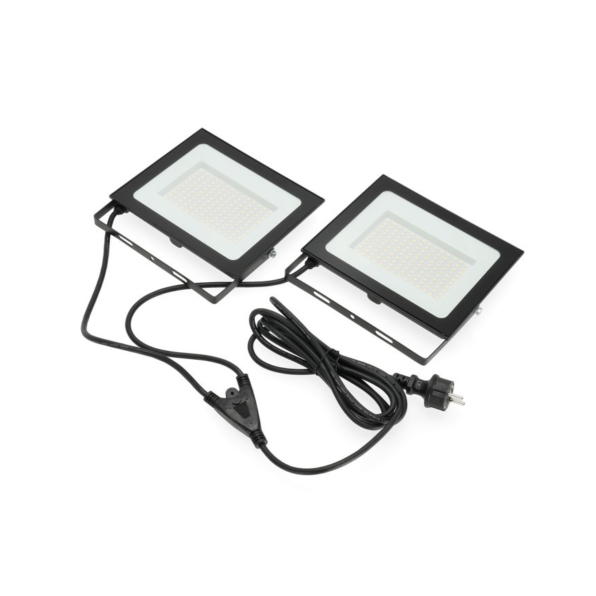 LED Prožektorius su stovu TIGRA 2xLED/100W/230V 4000K IP54 juoda/geltona