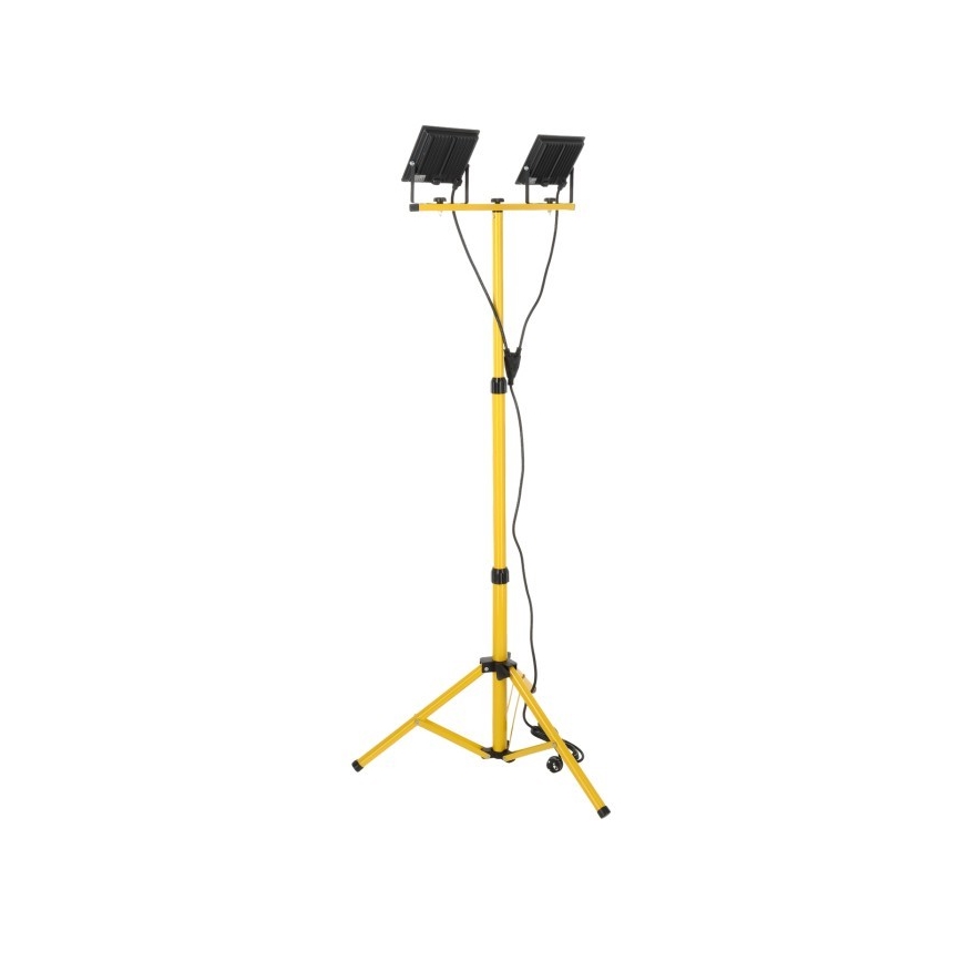 LED Prožektorius su stovu TIGRA 2xLED/50W/230V 4000K IP54 juoda/geltona