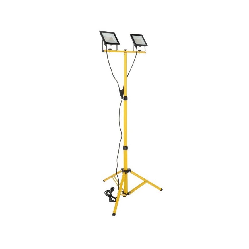 LED Prožektorius su stovu TIGRA 2xLED/50W/230V 4000K IP54 juoda/geltona