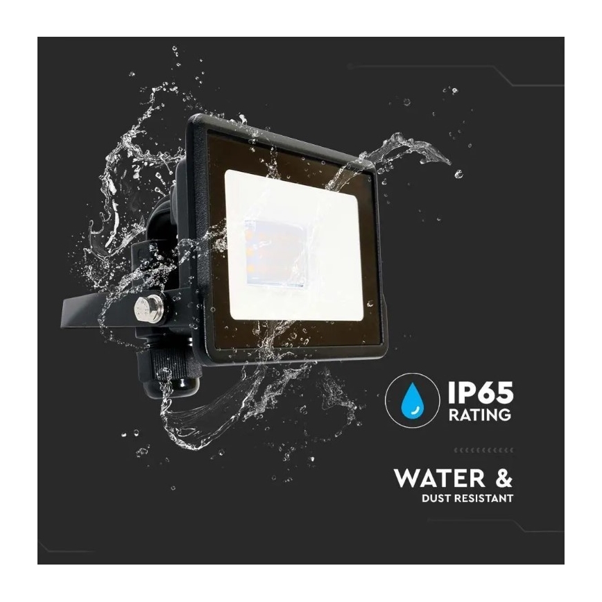LED Prožektorius su tiesiogine jungtimi SAMSUNG CHIP LED/10W/230V IP65 6500K juodas