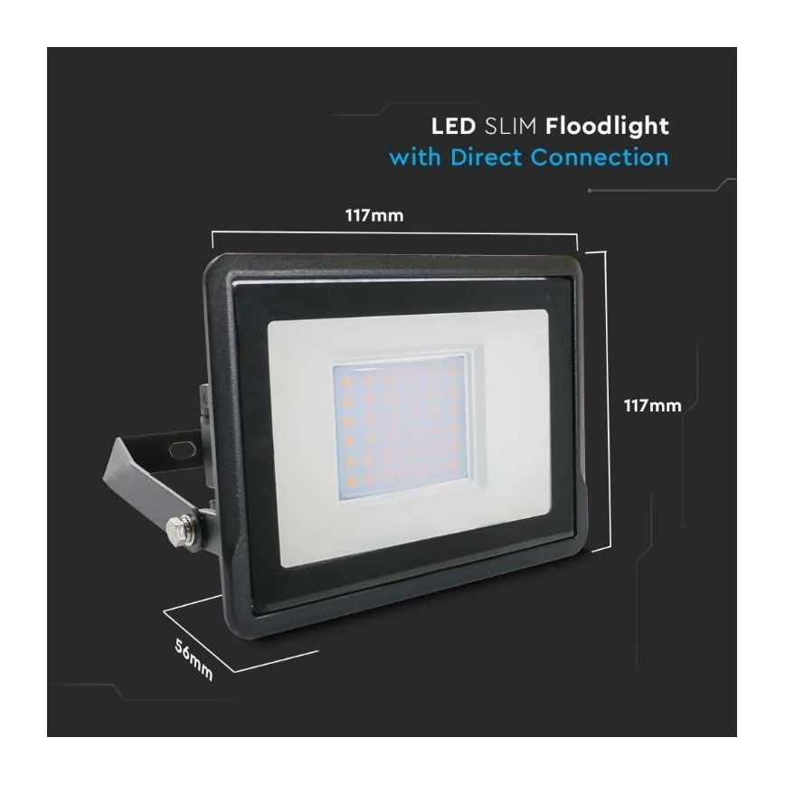 LED Prožektorius su tiesioginiu prijungimu SAMSUNG CHIP LED/30W/230V IP65 4000K
