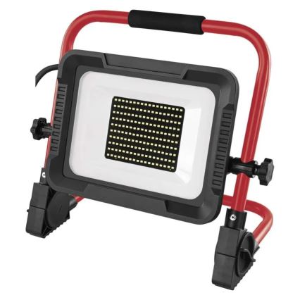 LED reflektorius su stovu ELION LED/100W/230V 4000K IP65 raudona/juoda
