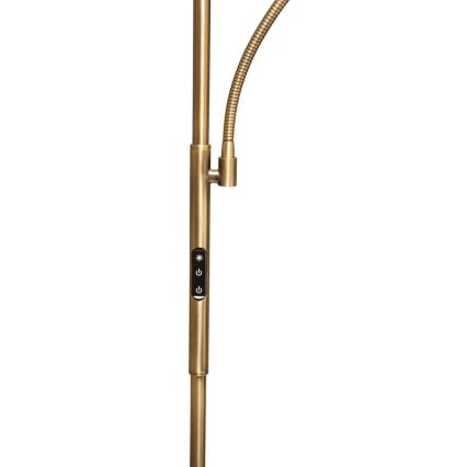 LED reguliuojama grindinė lempa NORA LED/25W/230V 2200/3000/4000K + LED/5W 3000K auksinė + nuotolinis valdymas