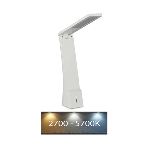 LED Reguliuojama įkraunama jutiklinė stalo lempa USB LED/4W/5V 1200 mAh 2700K-5700K baltas/sidaras
